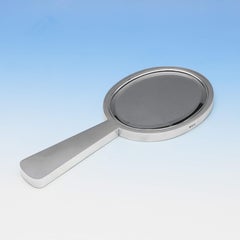 Miroir à main antique en écaille de tortue et argent sterling:: poinçonné Londres:: 1915