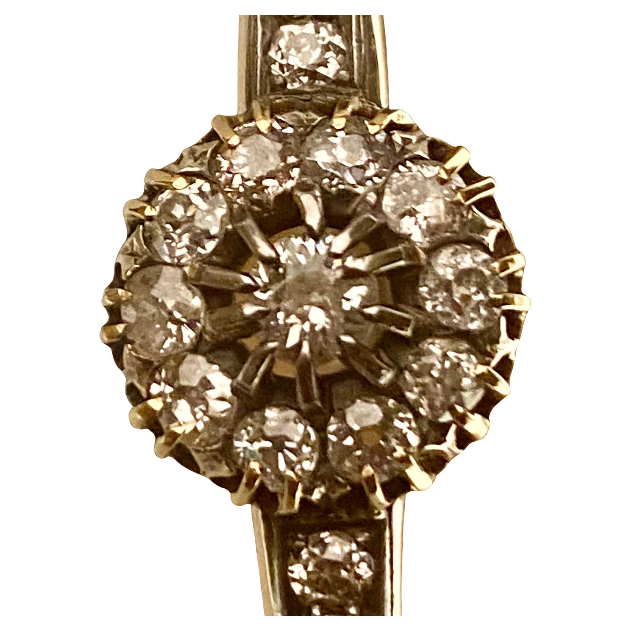 Old European Cut An Antique Victorian Gold and Old Cut Diamond Cluster Bangle Circa 1880 For Sale
