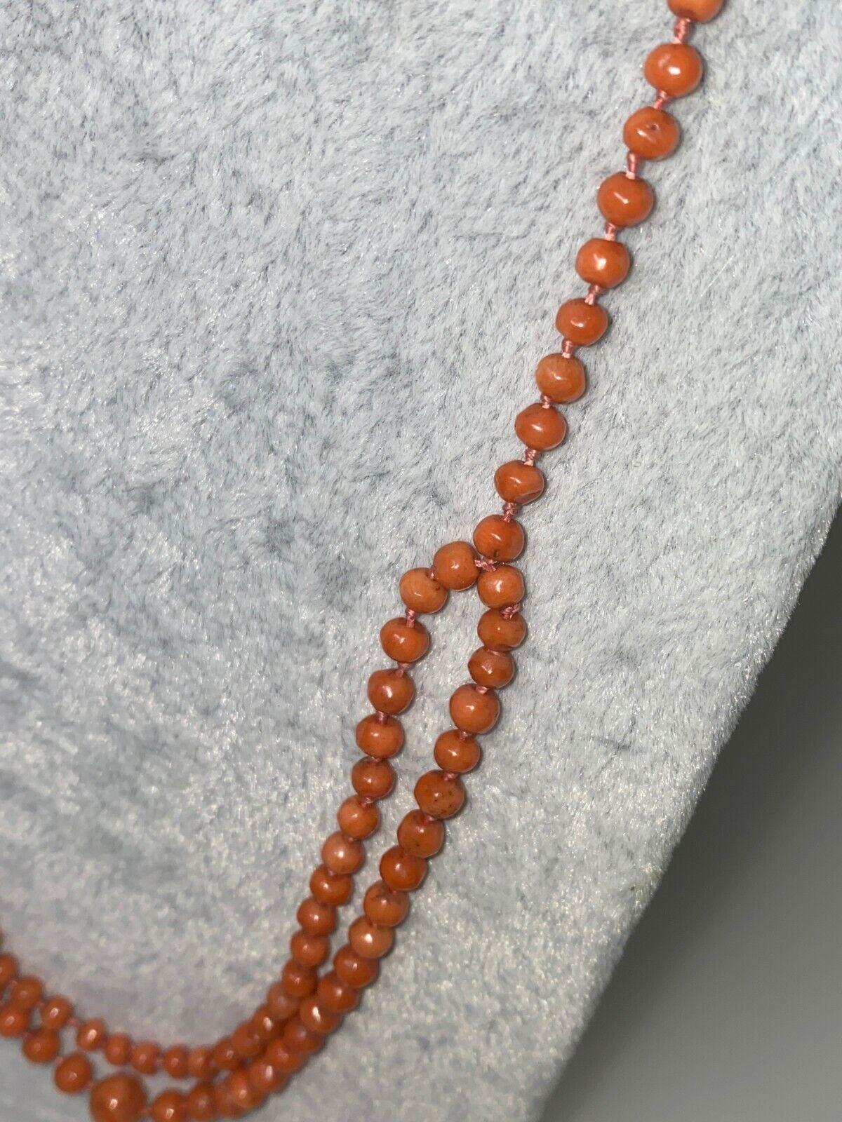 Women's An Antique Victorian Mediterranean Coral Necklace with 18K Yellow Gold Clasp For Sale