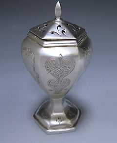 Antique Victorian Silver Hexagonal Pepper Pot by Henry Holland, 1844