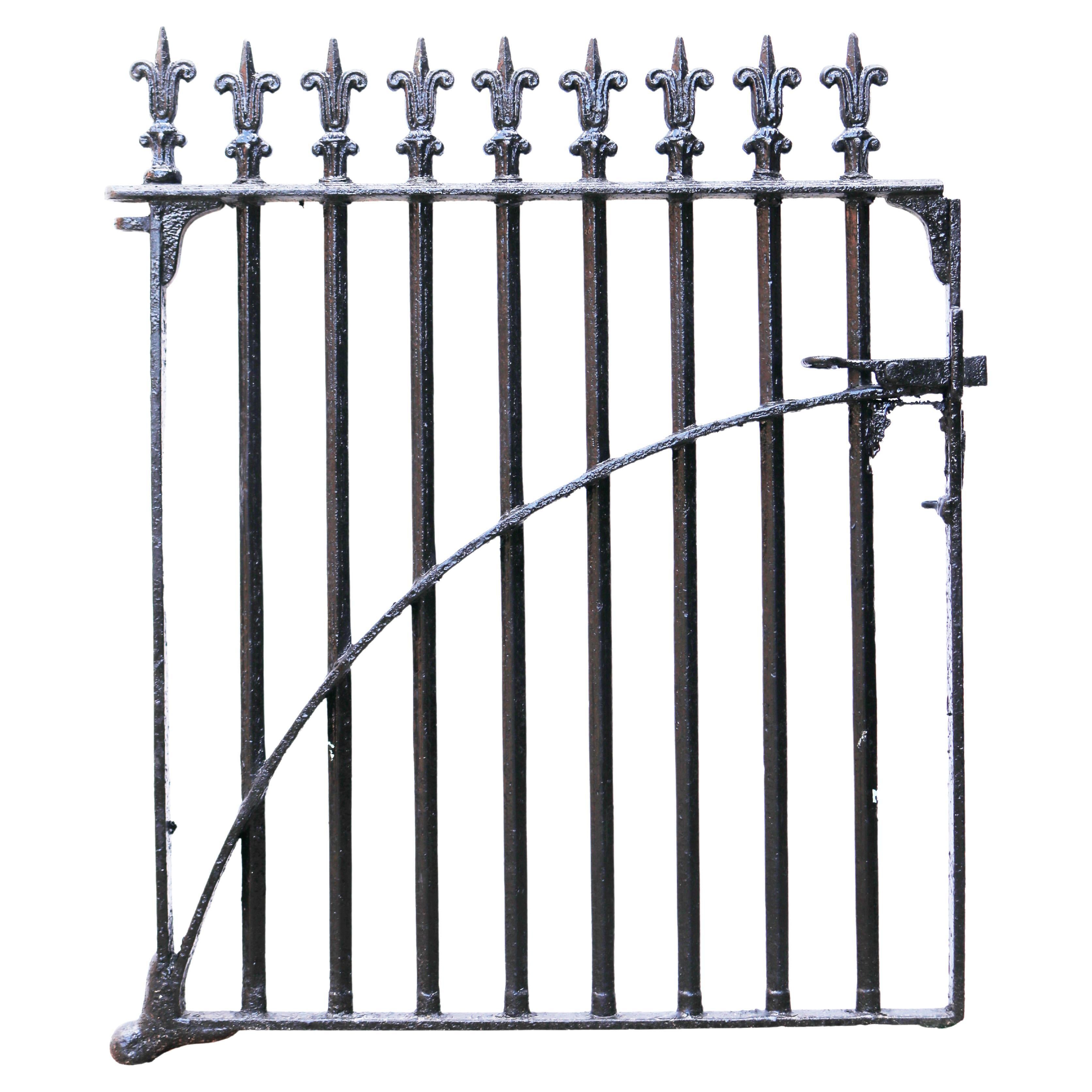 Antique Victorian Style Cast Iron Side Gate For Sale