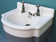 Antique Wash Basin or Sink with Cast Iron Stand