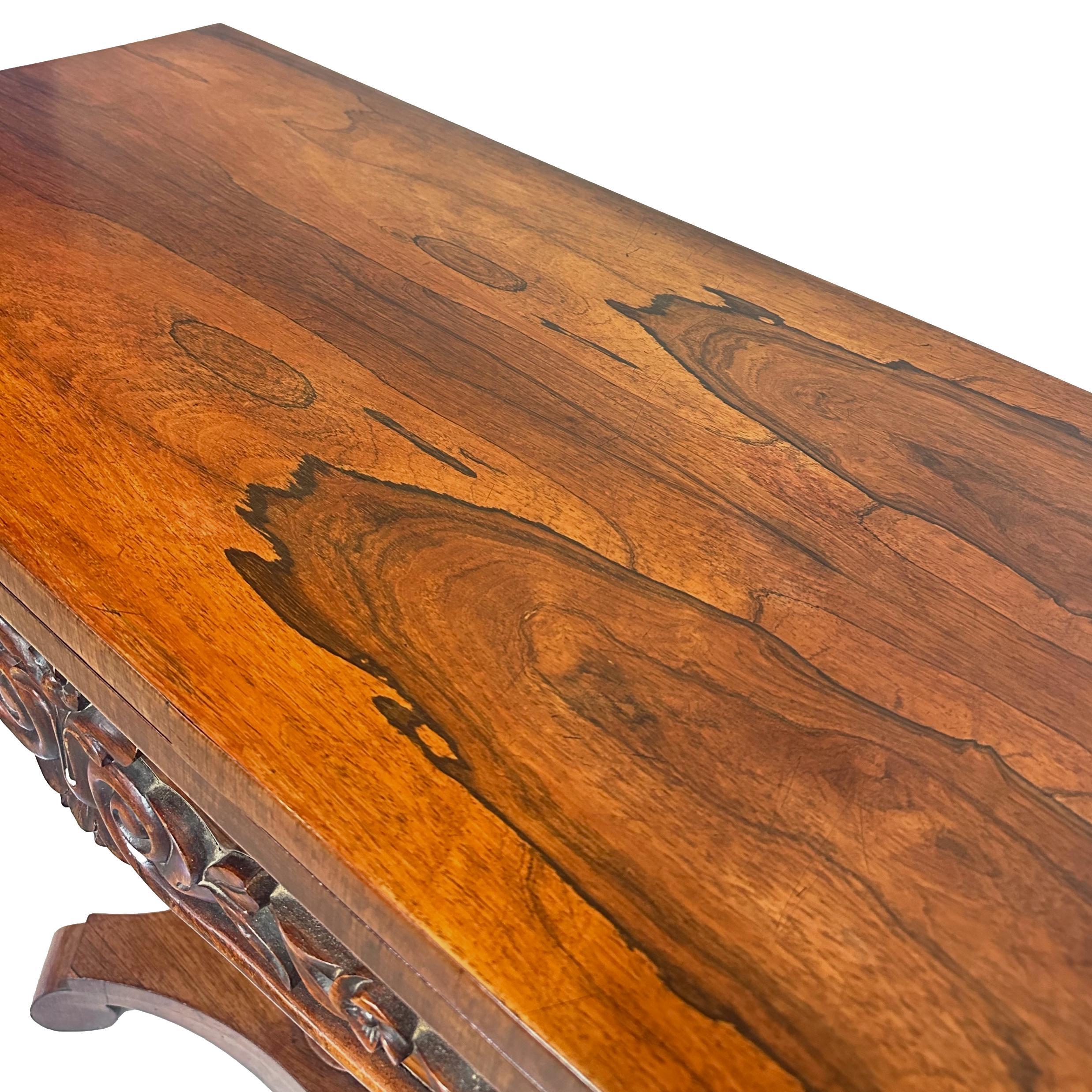 An Antique William IV Rosewood Period Card Table & Side Table, English, ca. 1835 For Sale 6