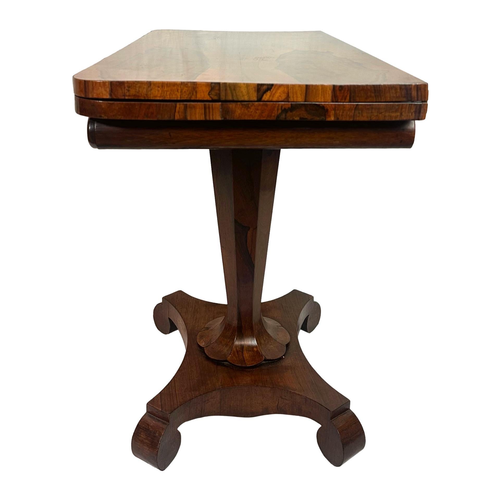 An Antique William IV Rosewood Period Card Table & Side Table, English, ca. 1835 For Sale 1