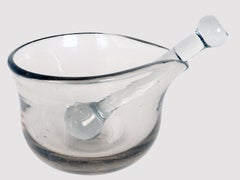 An apothecary glass mortar and pestle, Italy 18th century.