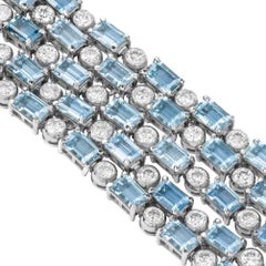 Aquamarine and Diamond Bracelet