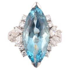 Aquamarine and Diamond Ring