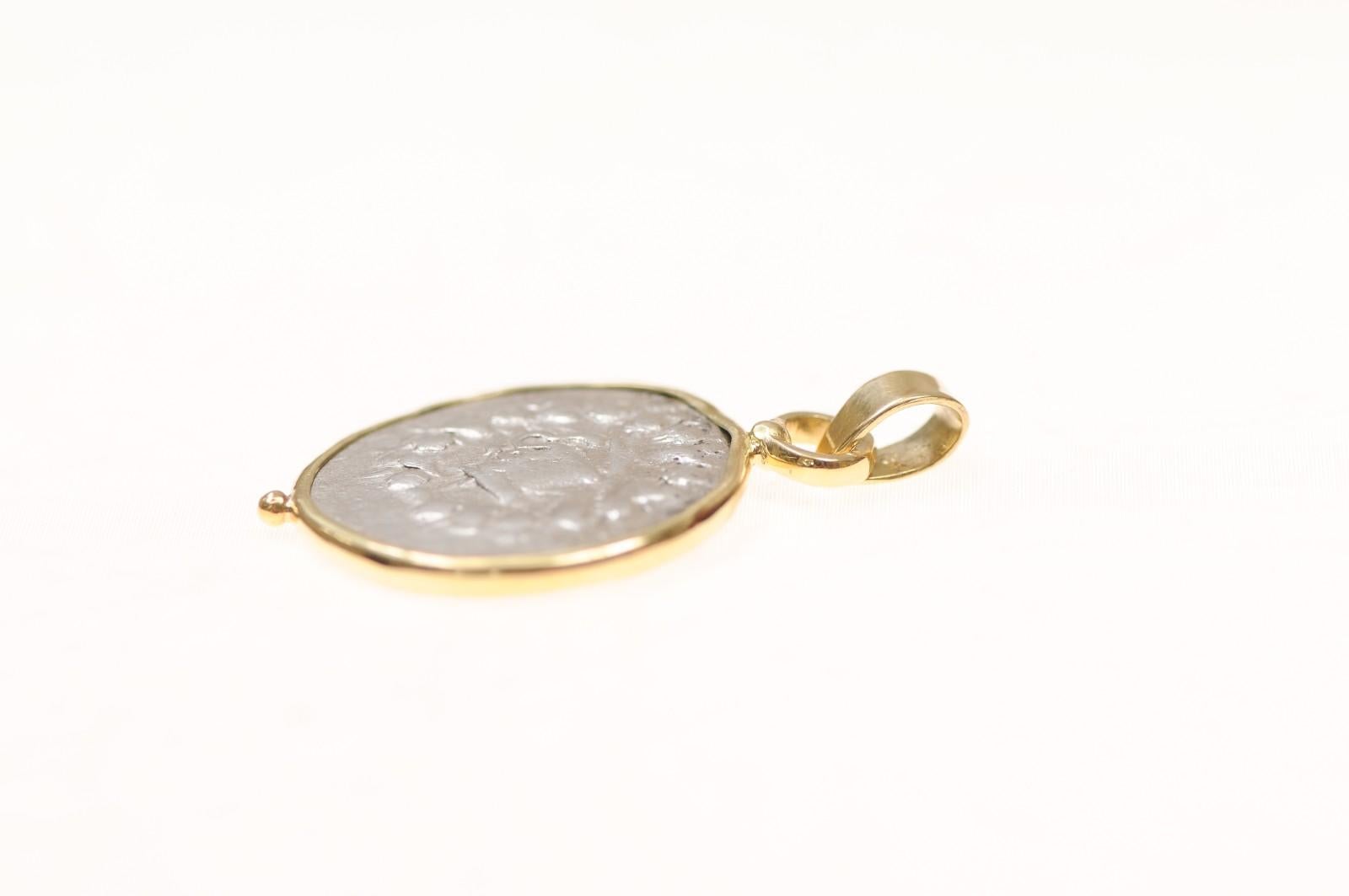 An AR Tetradrachm Cista Mystica Pendant with 18 Karat Gold (pendant only) For Sale 5