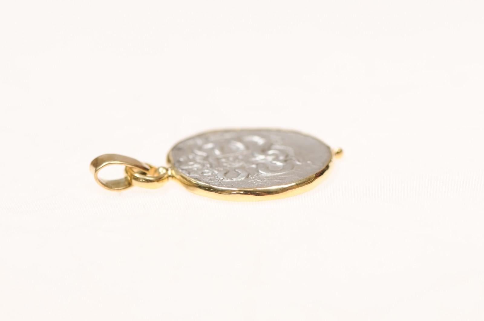 An AR Tetradrachm Cista Mystica Pendant with 18 Karat Gold (pendant only) For Sale 7