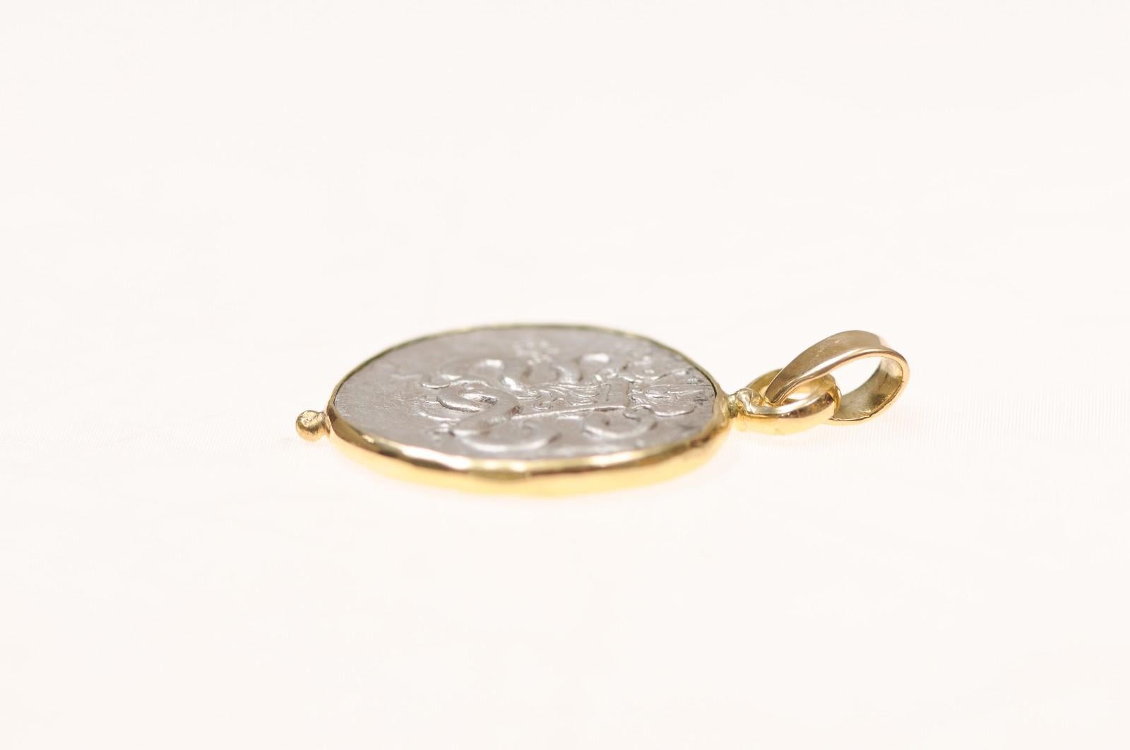 An AR Tetradrachm Cista Mystica Pendant with 18 Karat Gold (pendant only) For Sale 8