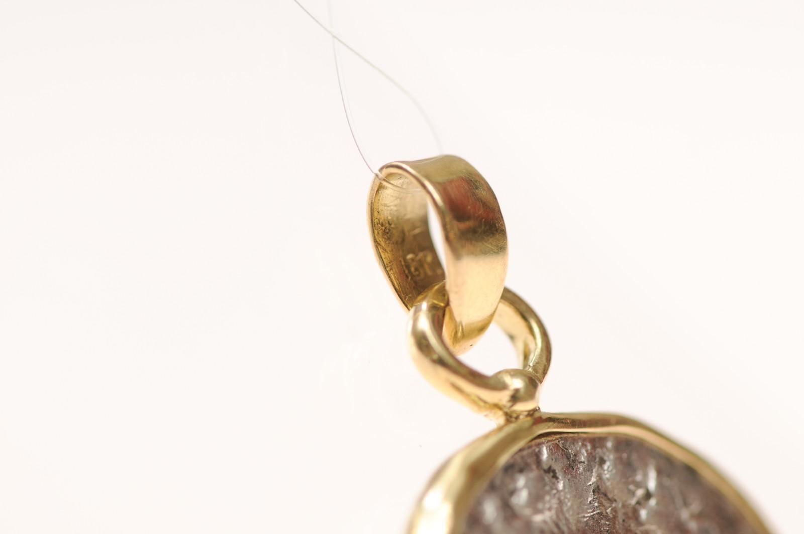 An AR Tetradrachm Cista Mystica Pendant with 18 Karat Gold (pendant only) For Sale 4