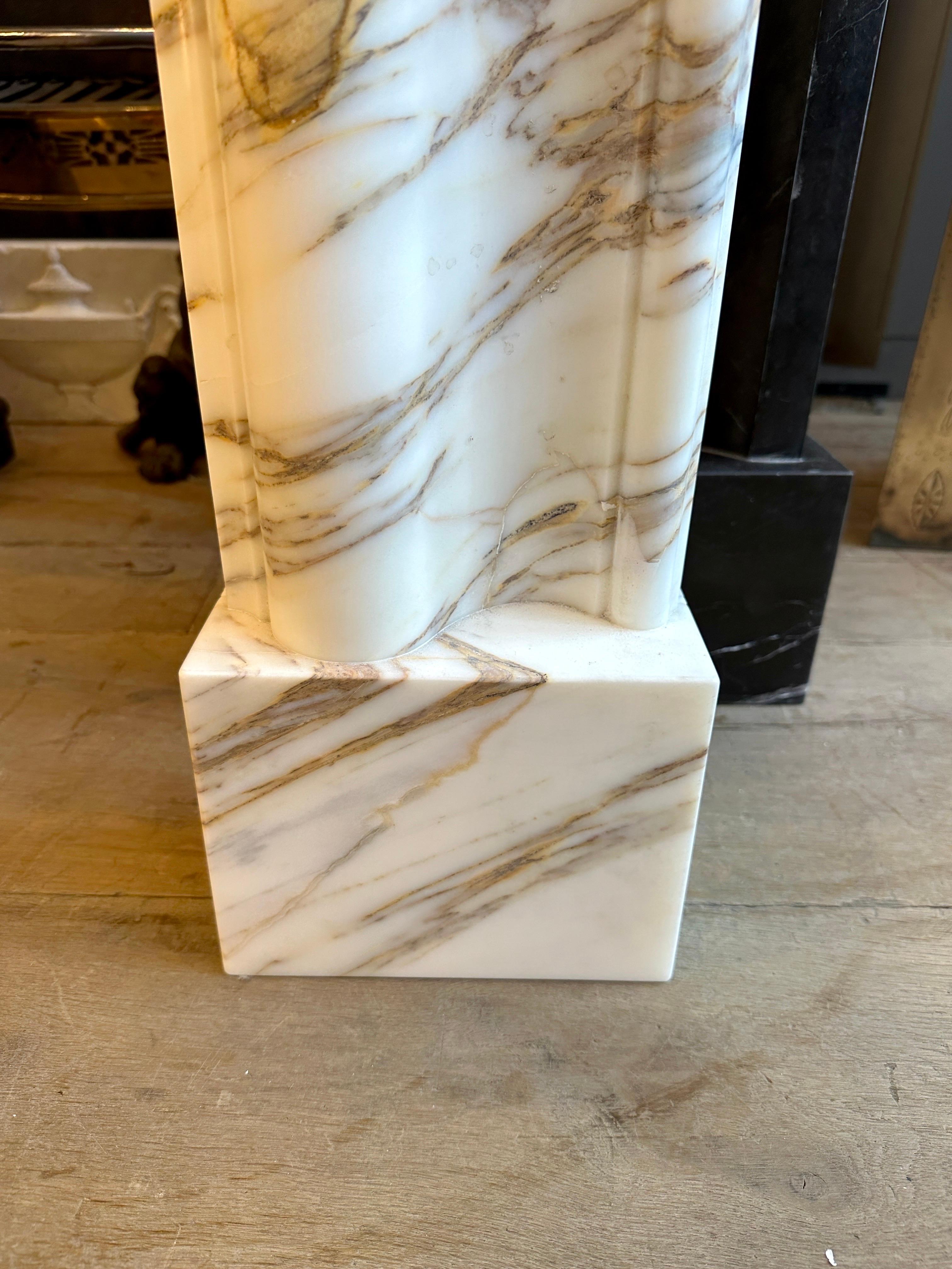 An Arabescato Marble Bolection Fireplace Mantle  In Good Condition For Sale In London, GB