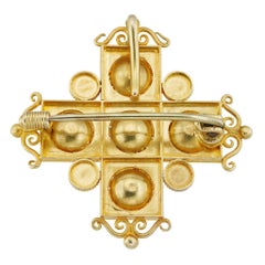 An Archaeological Revival Gold Cross Brooch/pendant