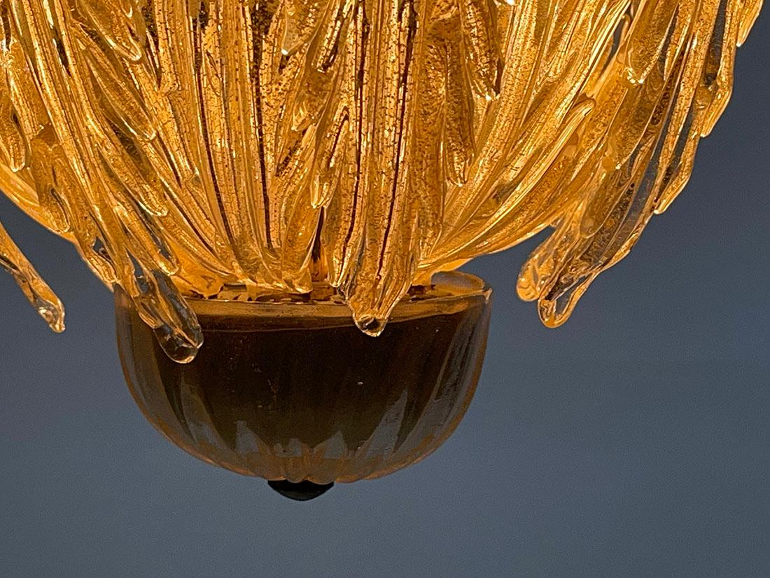 Archimede Seguso Murano Chandelier Pendant Lamp, Italy 1940 In Good Condition For Sale In Delft, NL