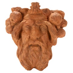 Decoración arquitectónica que representa la cabeza de Baco, Italia 1880.