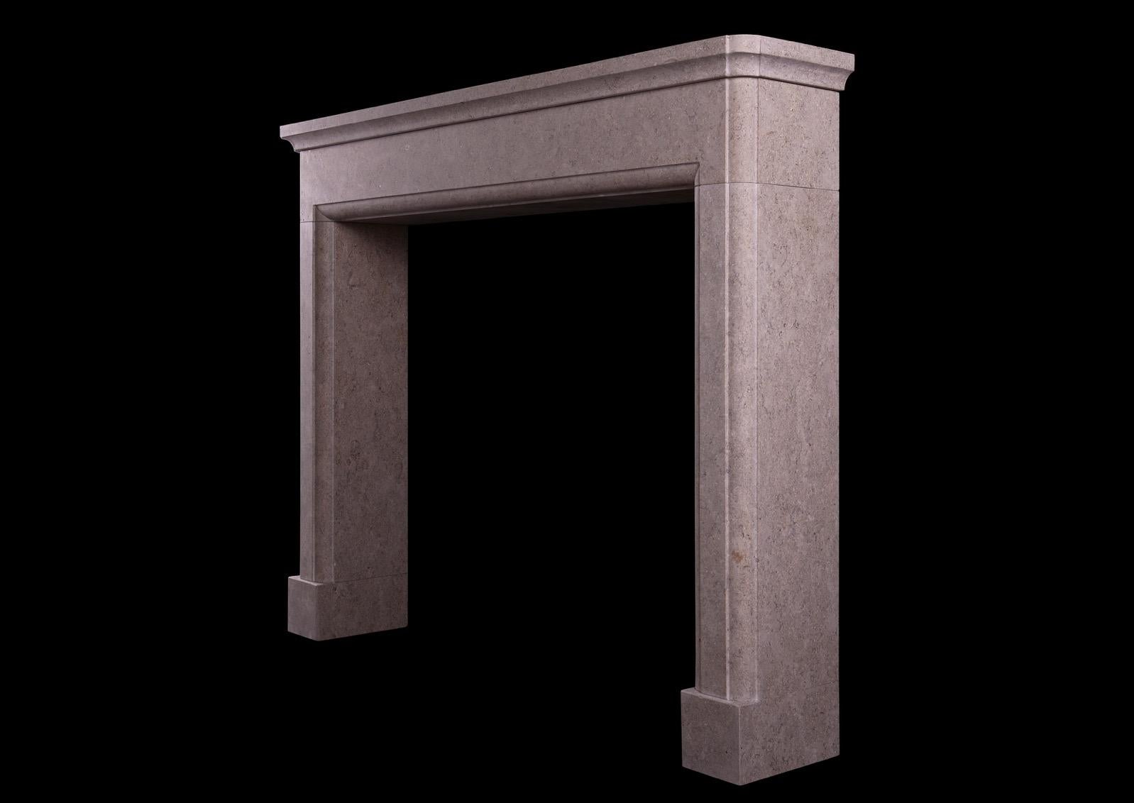 French Provincial Architectural Fireplace in Pearl Beige Limestone For Sale