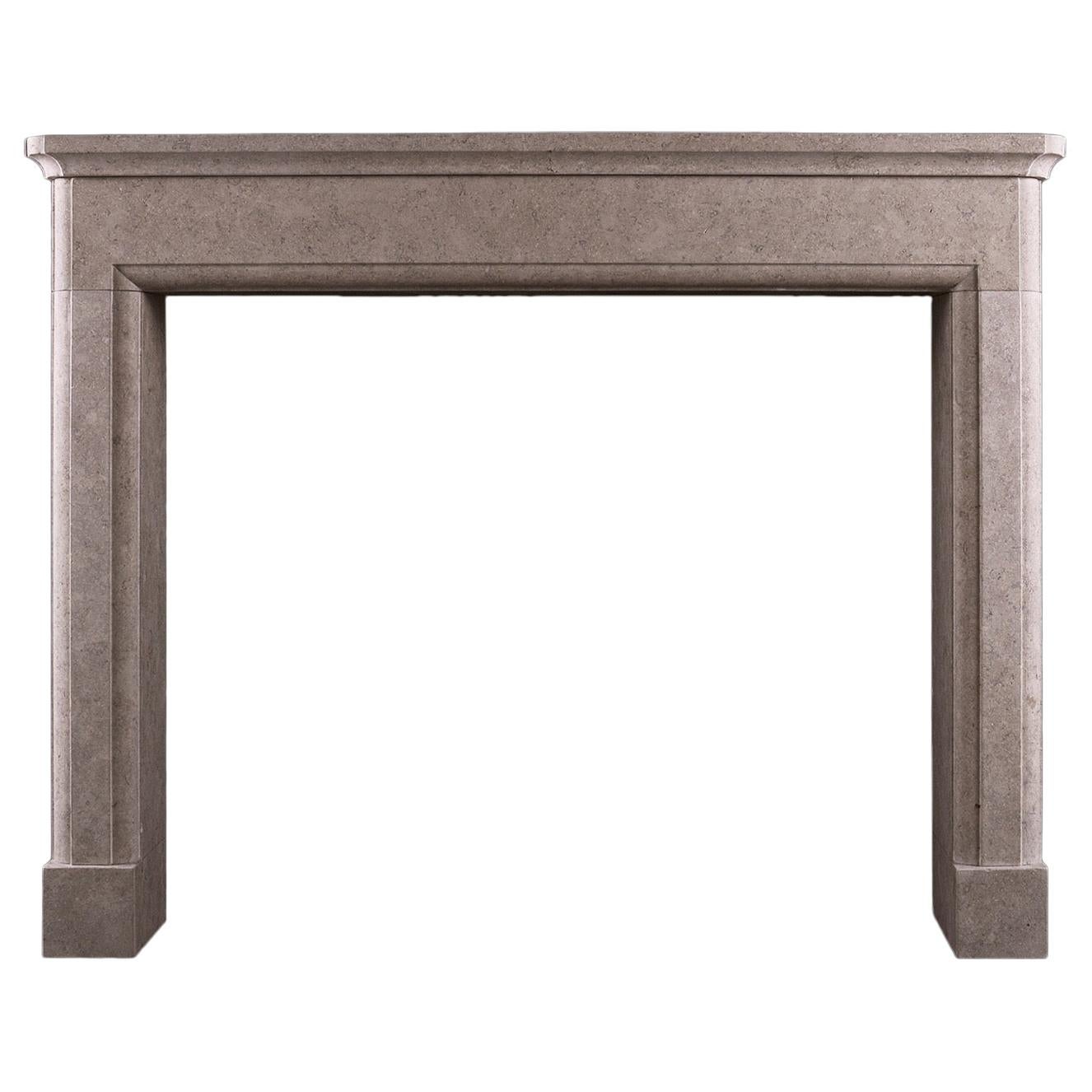 Architectural Fireplace in Pearl Beige Limestone For Sale