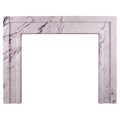 Architectural Fireplace in Veined Marble