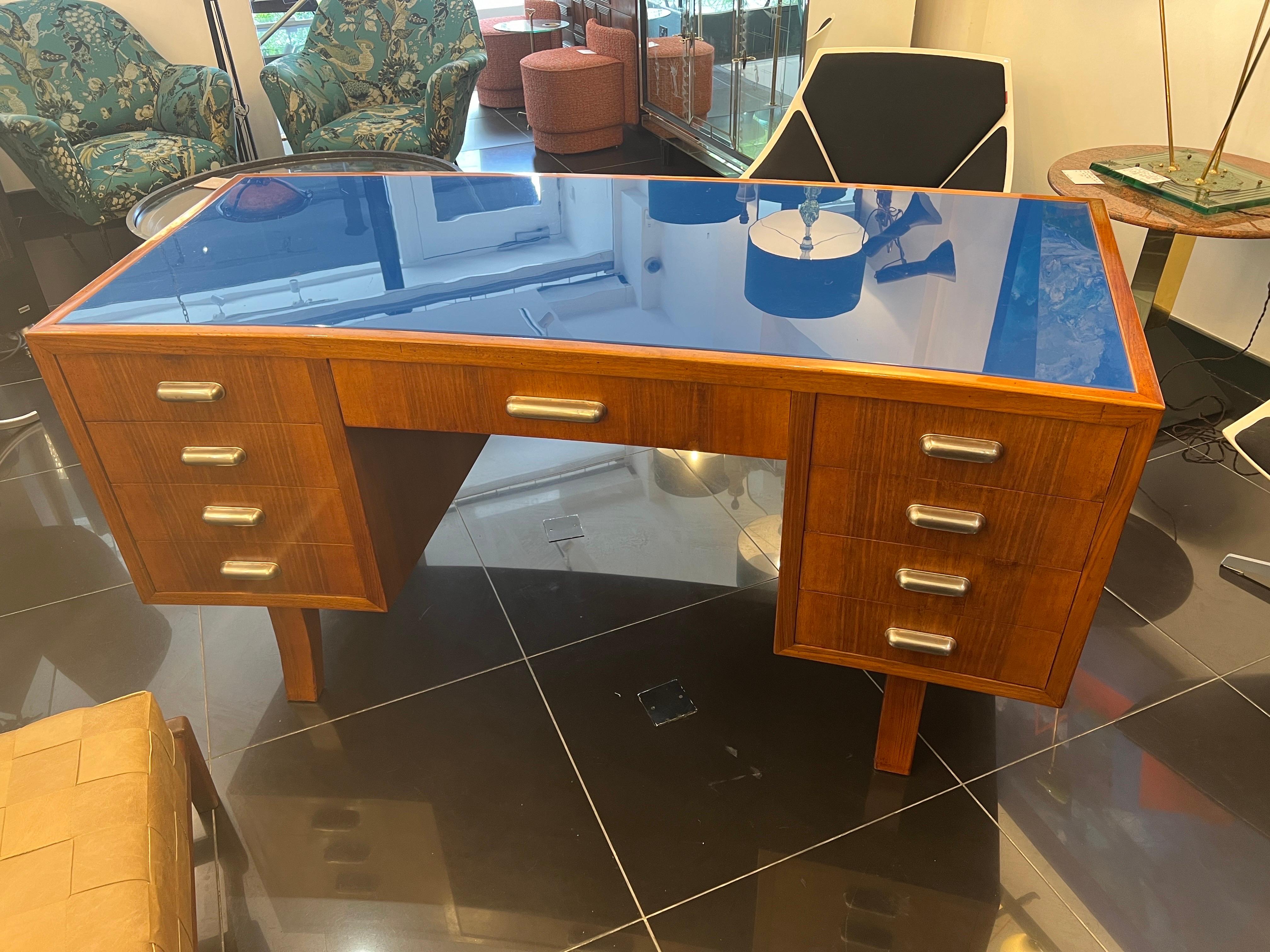 Aluminum An architectural Italian curved desk  For Sale