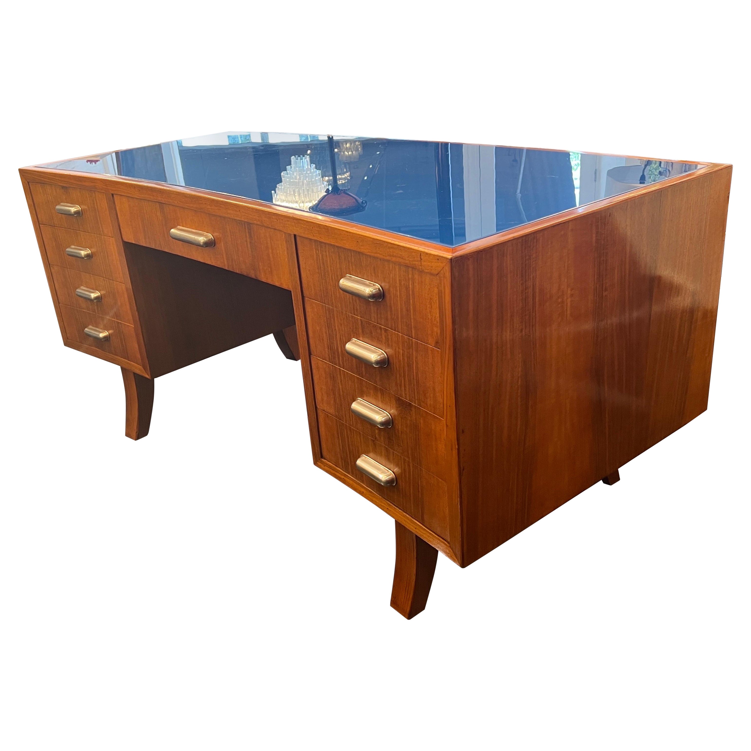 An architectural Italian curved desk