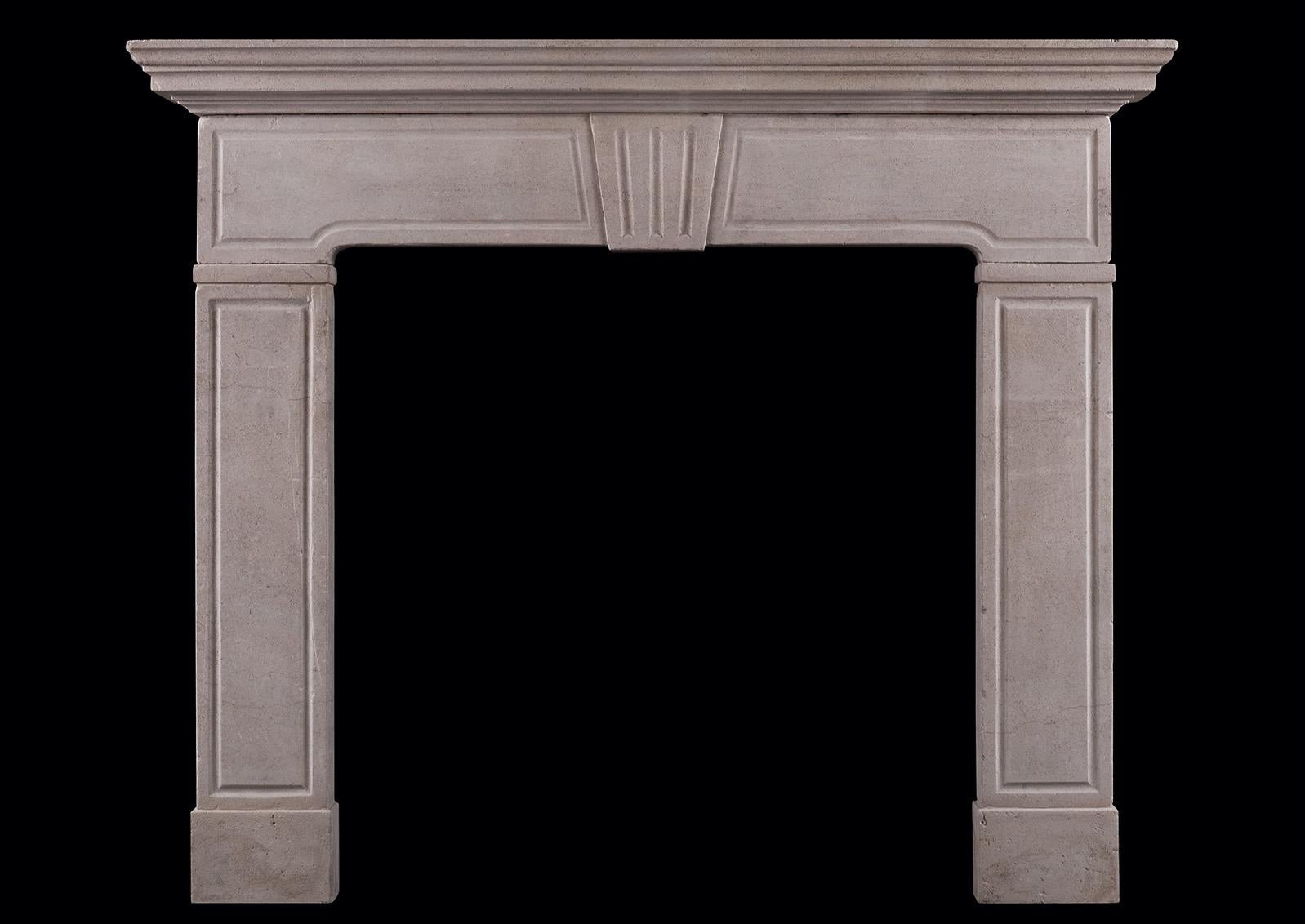 Architectural Limestone Fireplace in the Late Regency Manner In Good Condition In London, GB