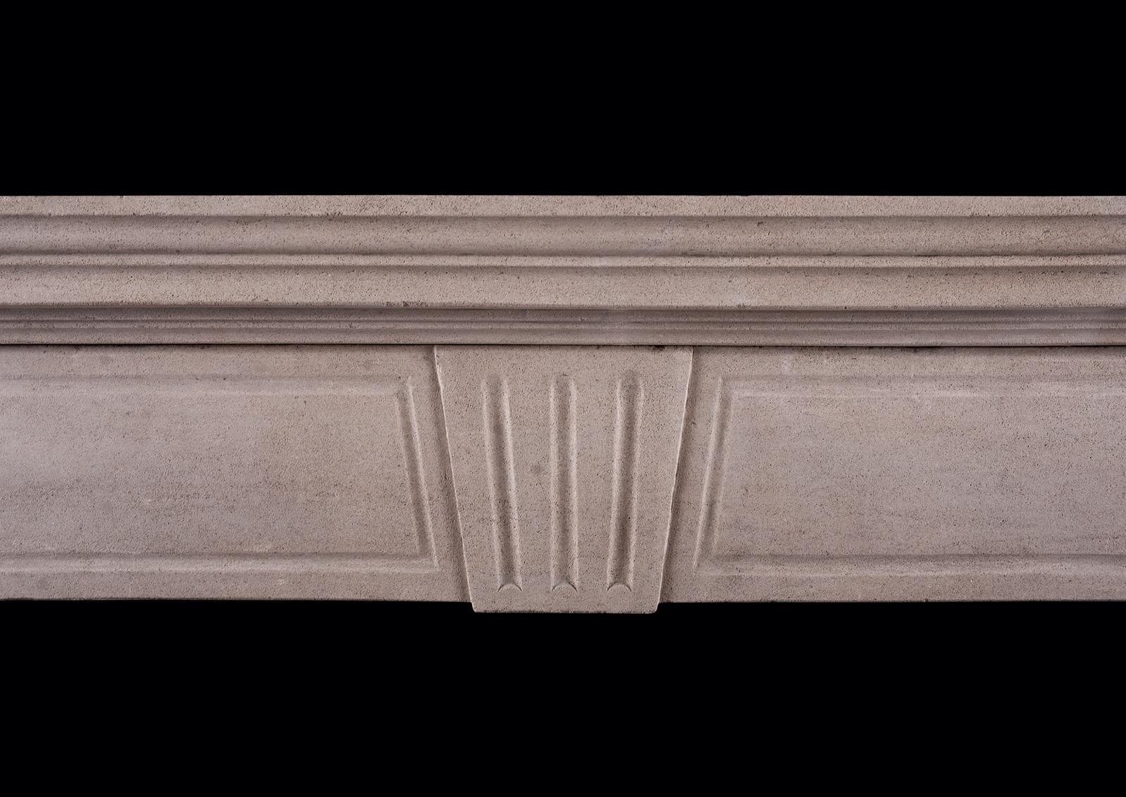 Architectural Limestone Fireplace in the Late Regency Manner 1