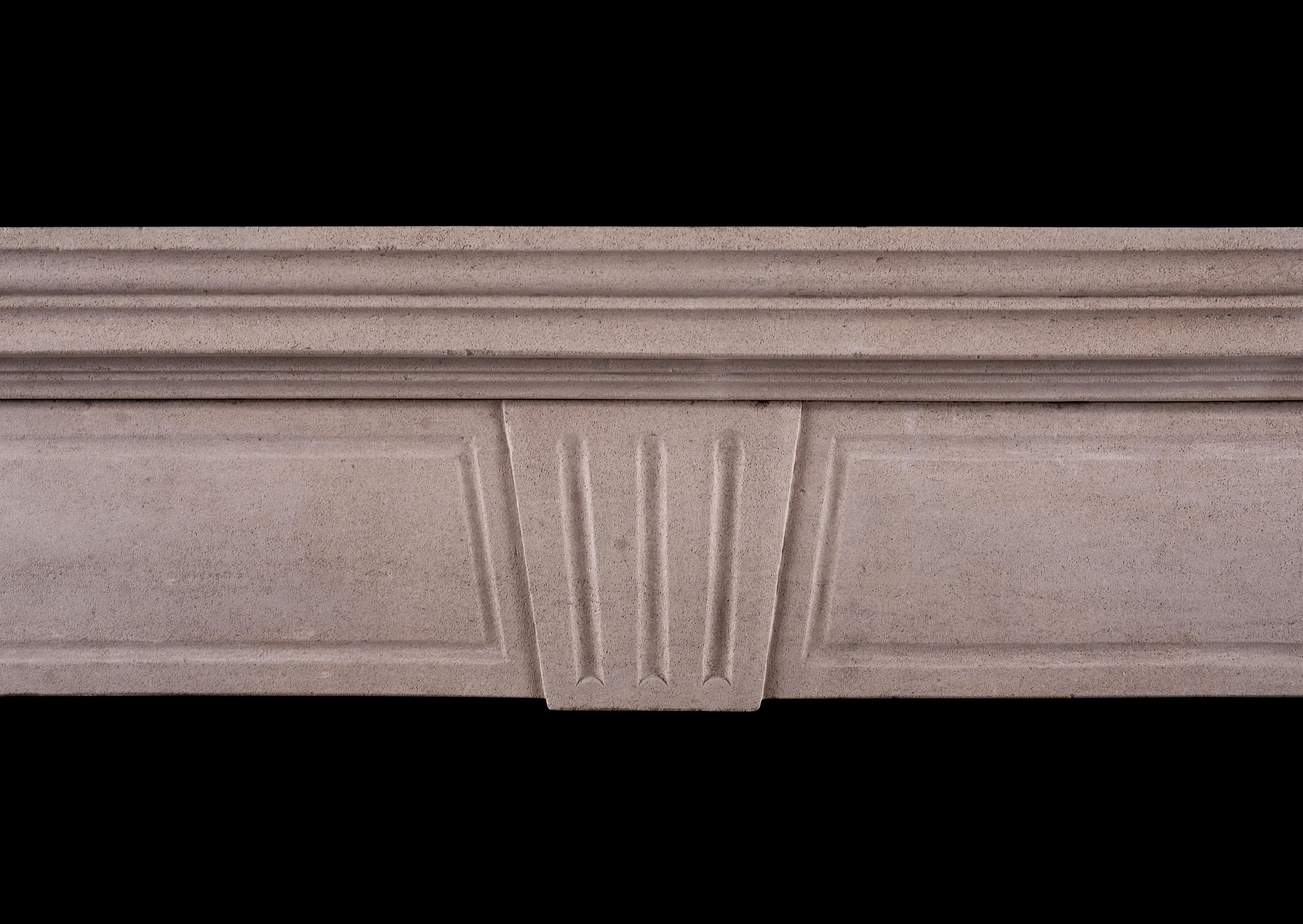 Architectural Limestone Fireplace in the Late Regency Manner 3