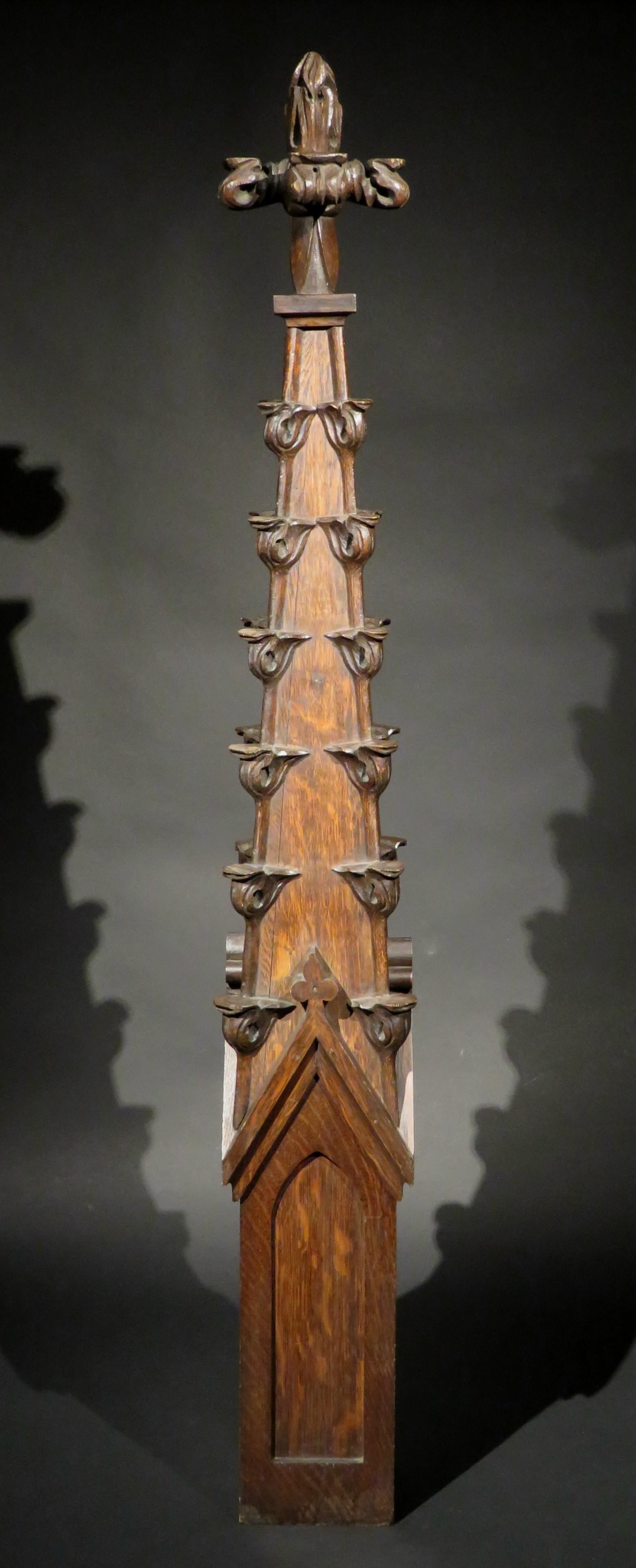 Gothique Modèle architectural d'un pinacle ou d'une flèche gothique, France Vers 1900