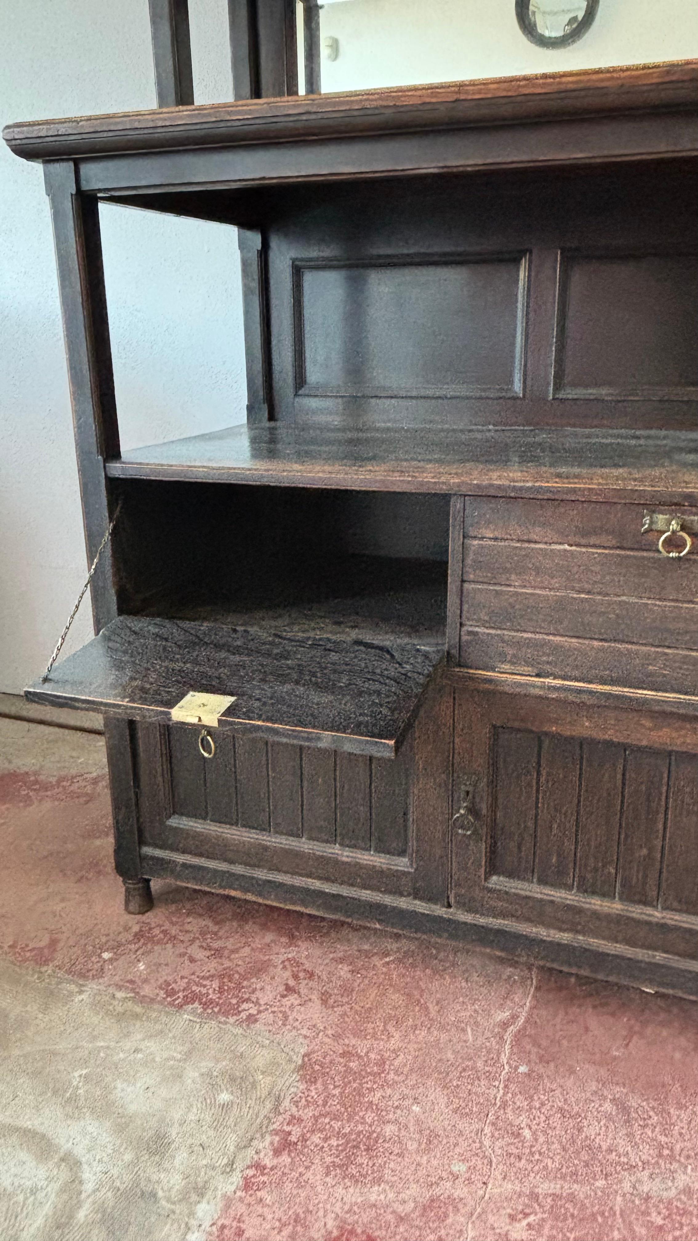An Architectural Pagoda Top Dresser Cabinet, Arts & Crafts, English c1880 For Sale 3