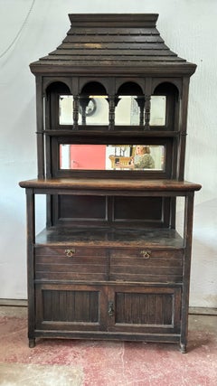 An Architectural Pagoda Top Dresser Cabinet, Arts & Crafts, English c1880