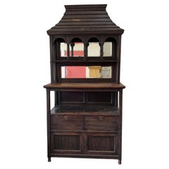An Architectural Pagoda Top Dresser Cabinet, Arts & Crafts, English c1880