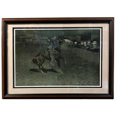 "Un litigio con il Townes Marshall" di Frederic Remington Rilievo a colori Mezzotono