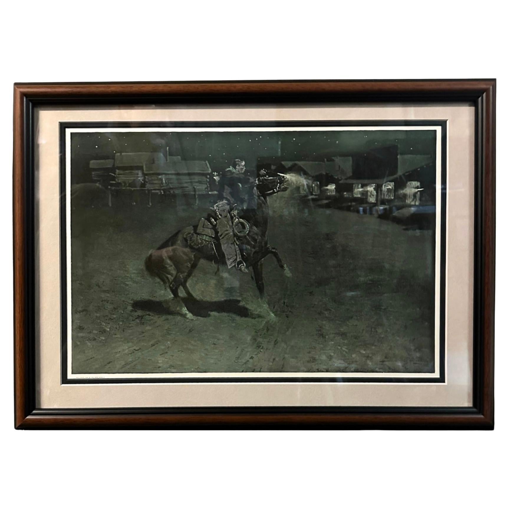 "Ein Streit mit dem Townes Marshall" von Frederic Remington Farbrelief Halbton