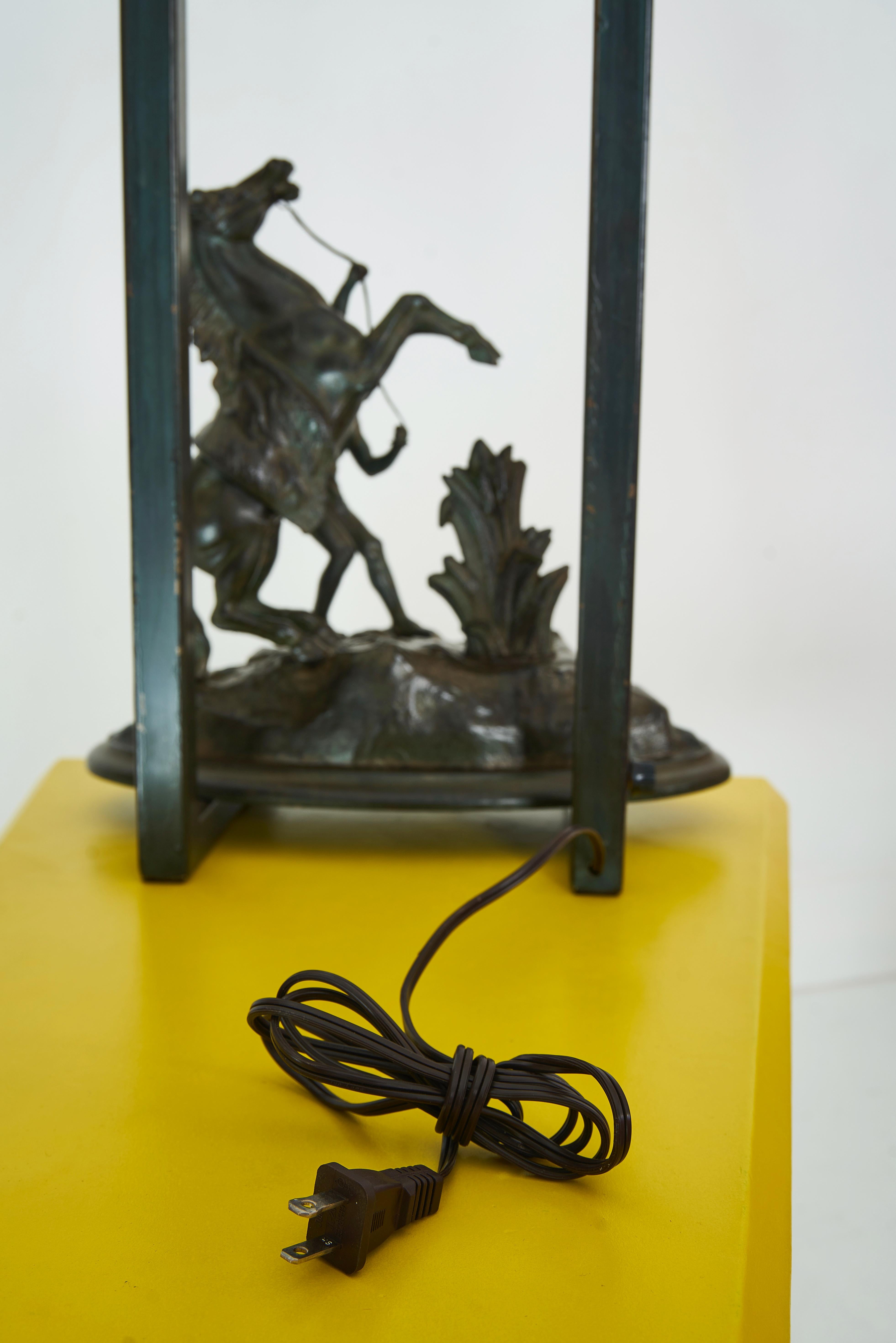 Mid-20th Century An Armature Lamp featuring a Rearing Horse designed by William Haines