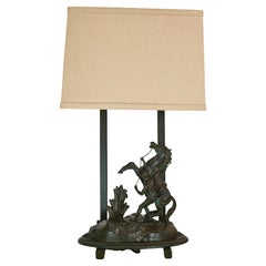 Eine Armature-Lampe mit einem sich aufbäumenden Pferd, entworfen von William Haines