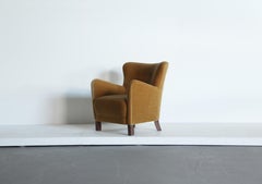 An Armchair, Upholstered in Pure Yellow Gold Mohair