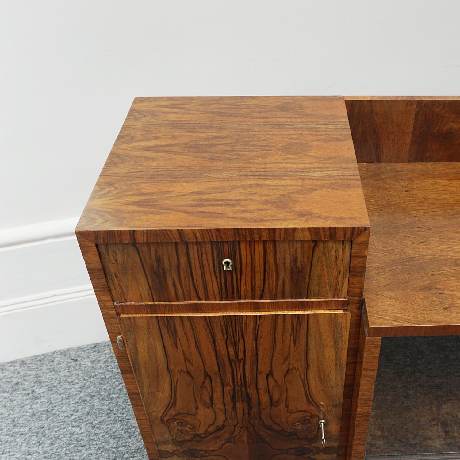 An Art Dec Modernist Continental Walnut Sideboard  In Good Condition For Sale In Forest Row, East Sussex