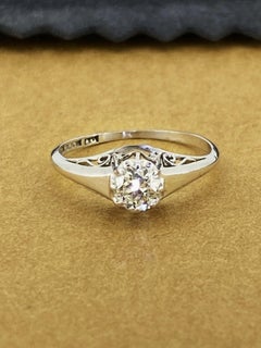 An Art-Deco 0.40ct Old European Cut Diamond Solitaire 18K Gold/Platinum Ring
