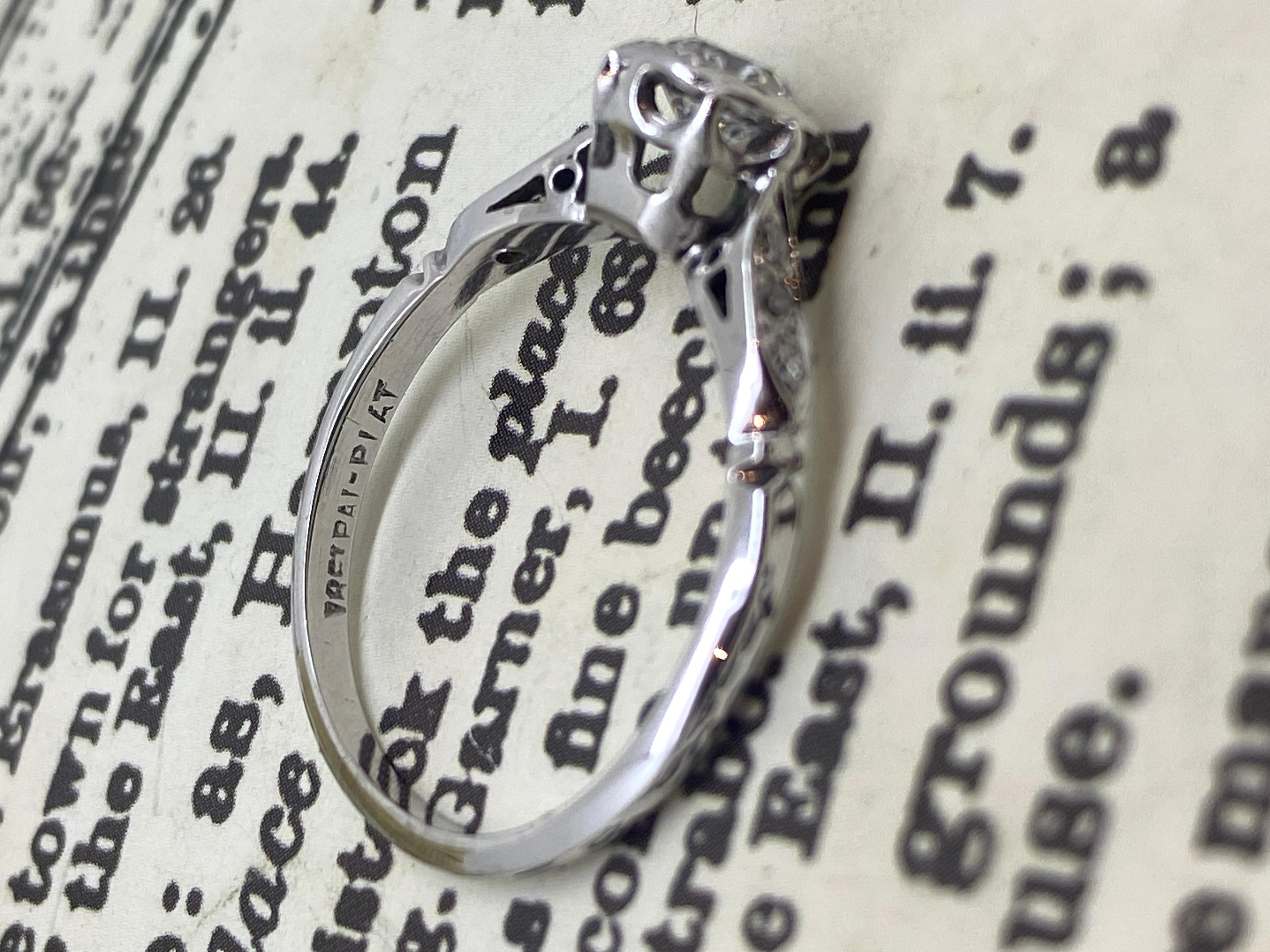 An Art-Deco 0.65ct Old European Cut Diamond Solitaire 18K Gold & Platinum Ring For Sale 3