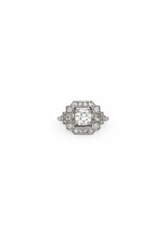 An Art Deco 18ct gold and Old European Cut diamond ring