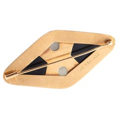 An Art Deco' 18kt Gold Onyx And Jade Set By RENE FOY