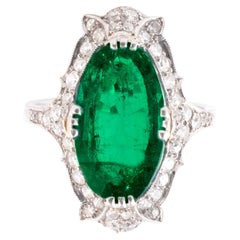 An Art Deco 3.3ct Colombian Emerald And Diamond Ring Circa 1930 An Art Deco 3.3ct Colombian Emerald And Diamond Ring Circa 1930