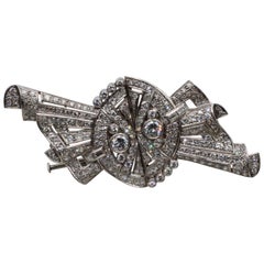 An Art Deco 8.30 Carat Platinum Double Brooch An Art Deco 8.30 Carat Platinum Double Brooch