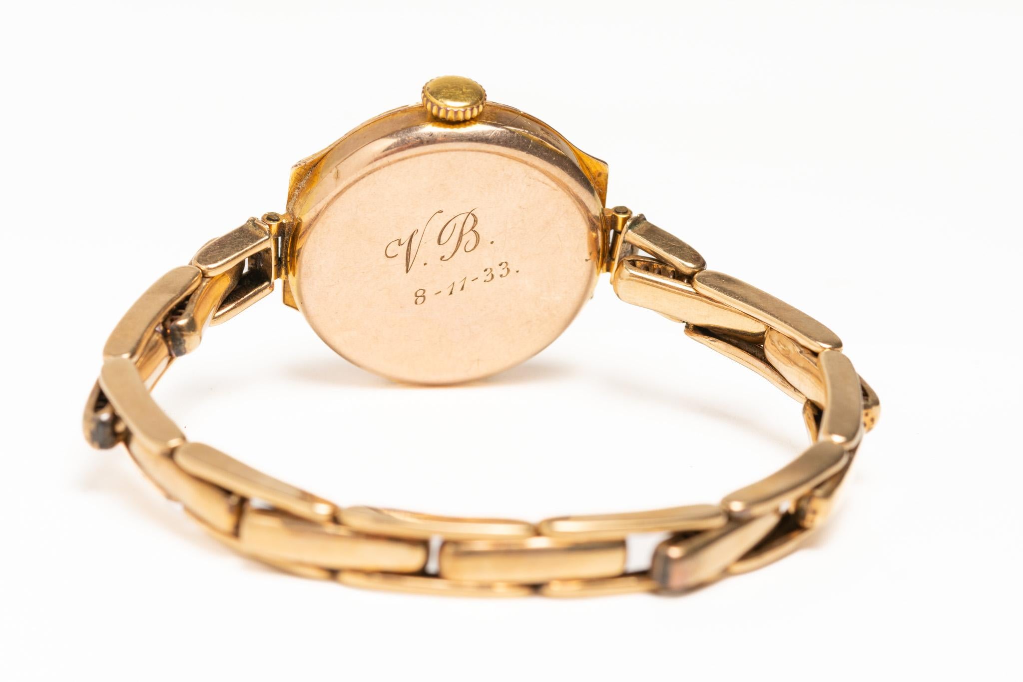 An Art Deco 9ct Gold Ladies Rolex Wristwatch 6