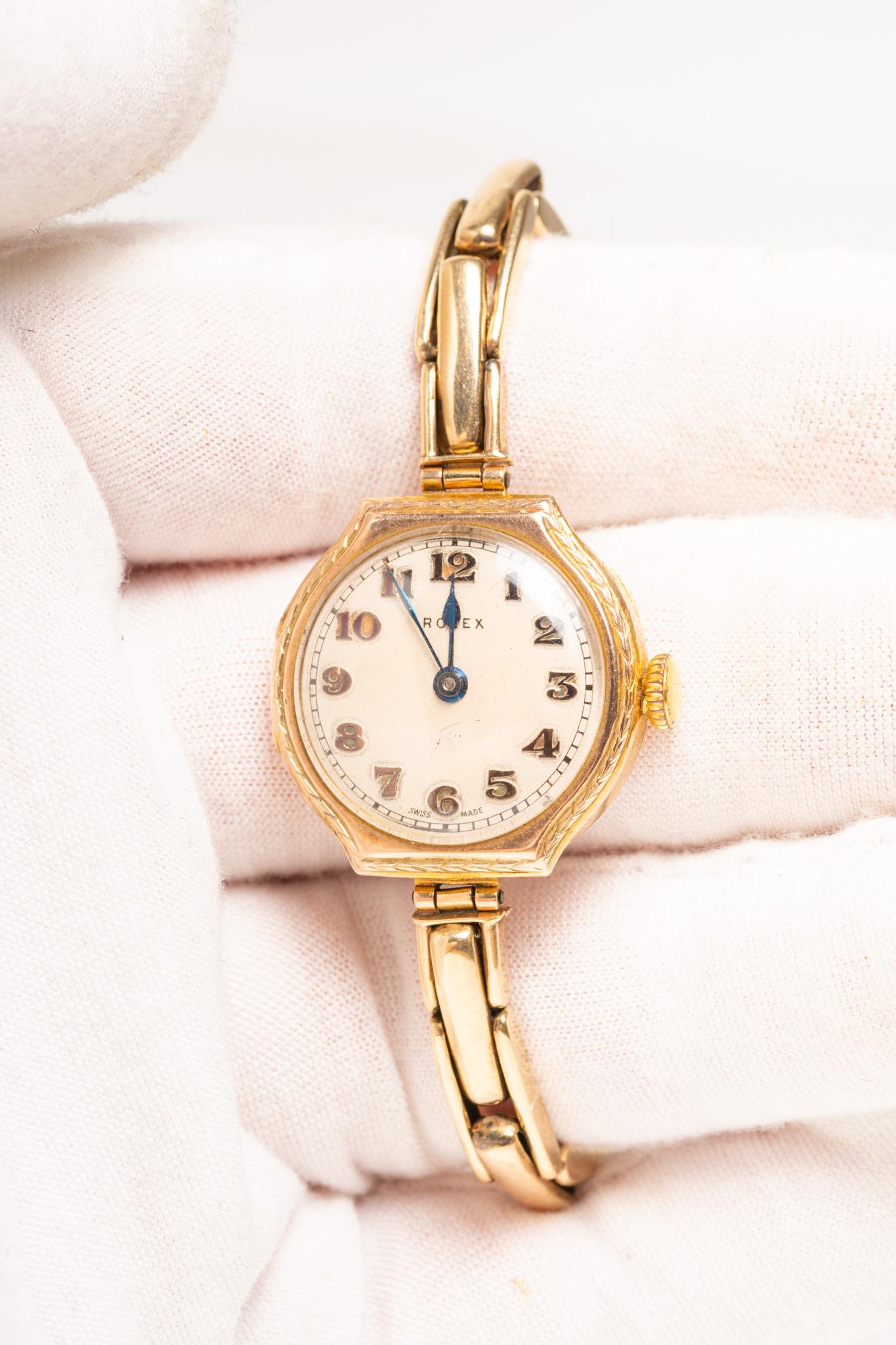 An Art Deco 9ct Gold Ladies Rolex Wristwatch 8