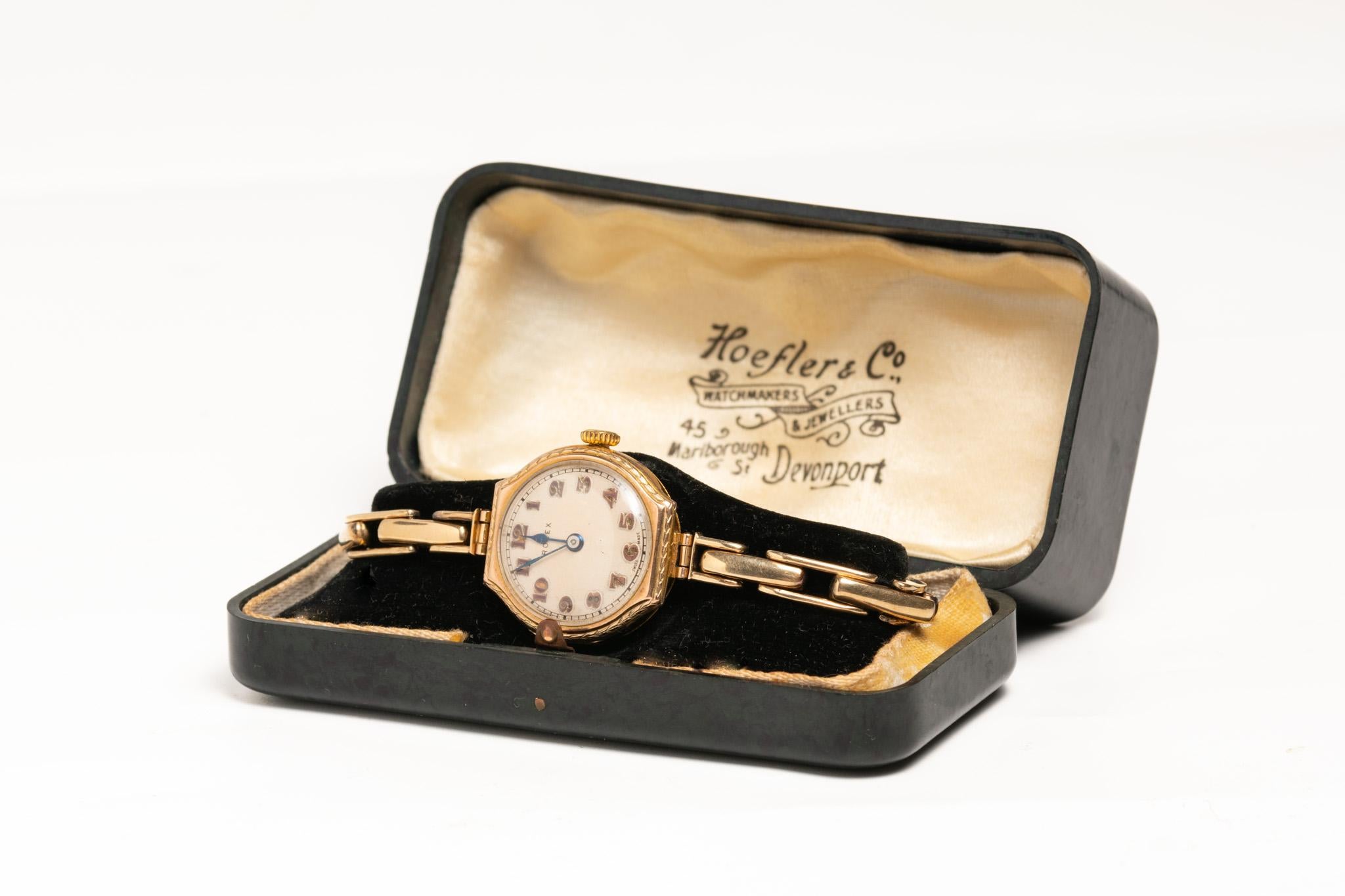 Women's An Art Deco 9ct Gold Ladies Rolex Wristwatch