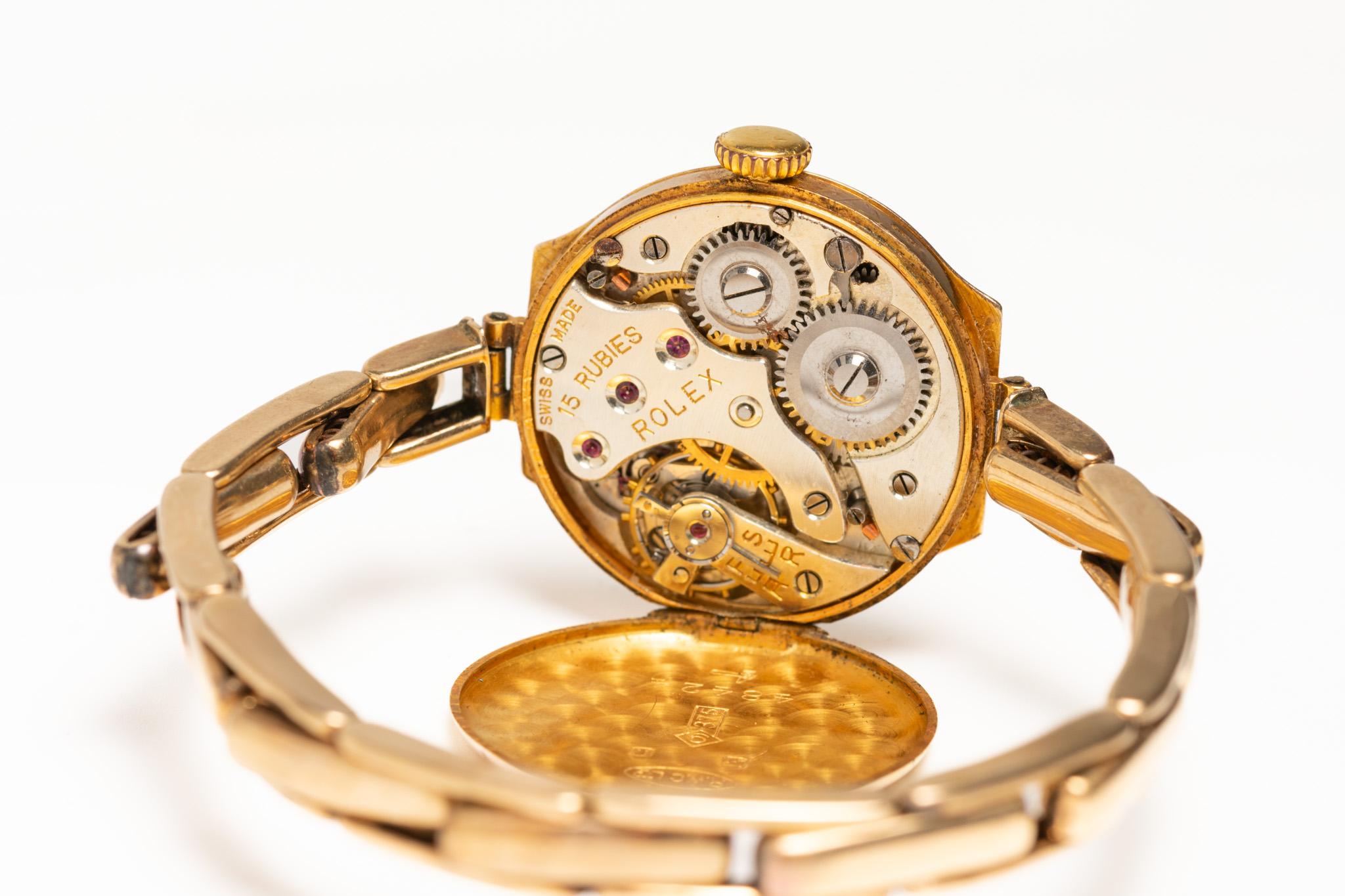 An Art Deco 9ct Gold Ladies Rolex Wristwatch 4
