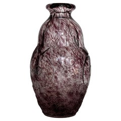 An Art Déco Acid Etched Glass Vase by Degué (David Gueron)