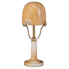 An Art Deco Alabaster Desk Lamp