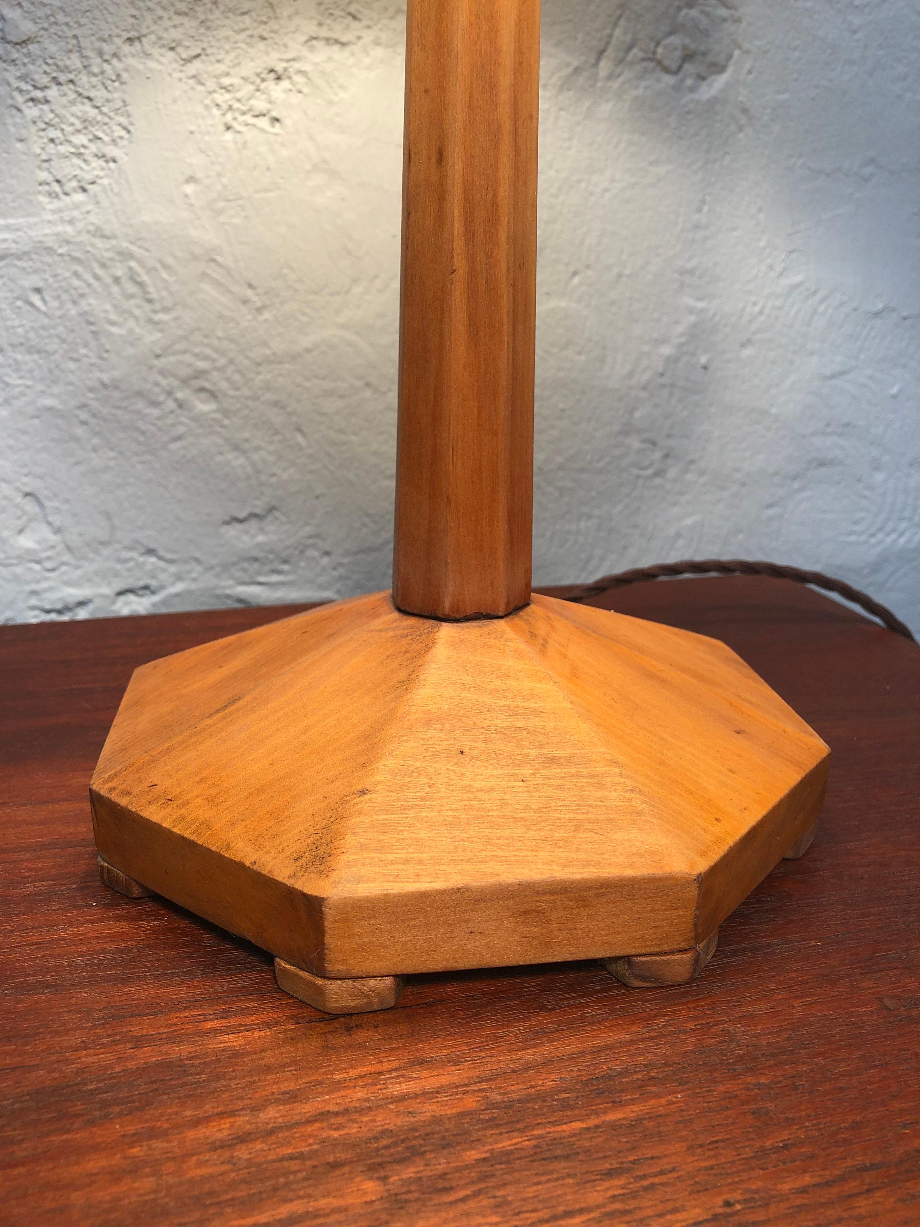 Swedish Art Deco Artisan Handmade Table Lamp For Sale